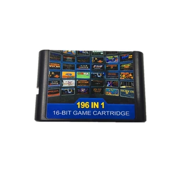 196 giochi caldi In una cartuccia per Console Megadrive Genesis 196 In 1 scheda di gioco per Console Sega