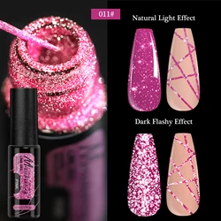 Gold Silver Metallic Chrome Mirror Effect Nail Gel Polish (11 Pink)