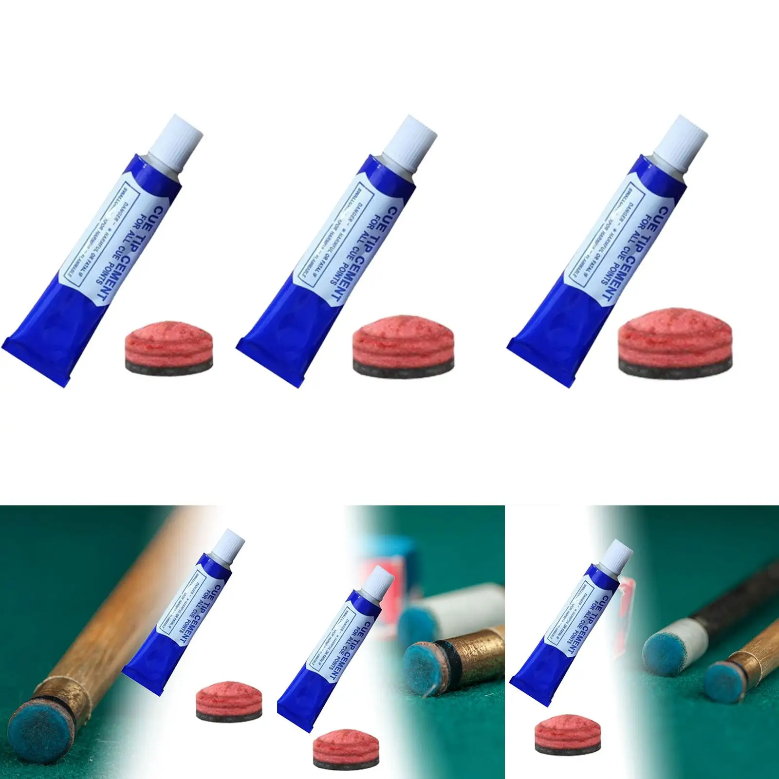 당구 풀 큐 팁, 접착제 포함, 레드 큐 팁, 당구 수리 용품
