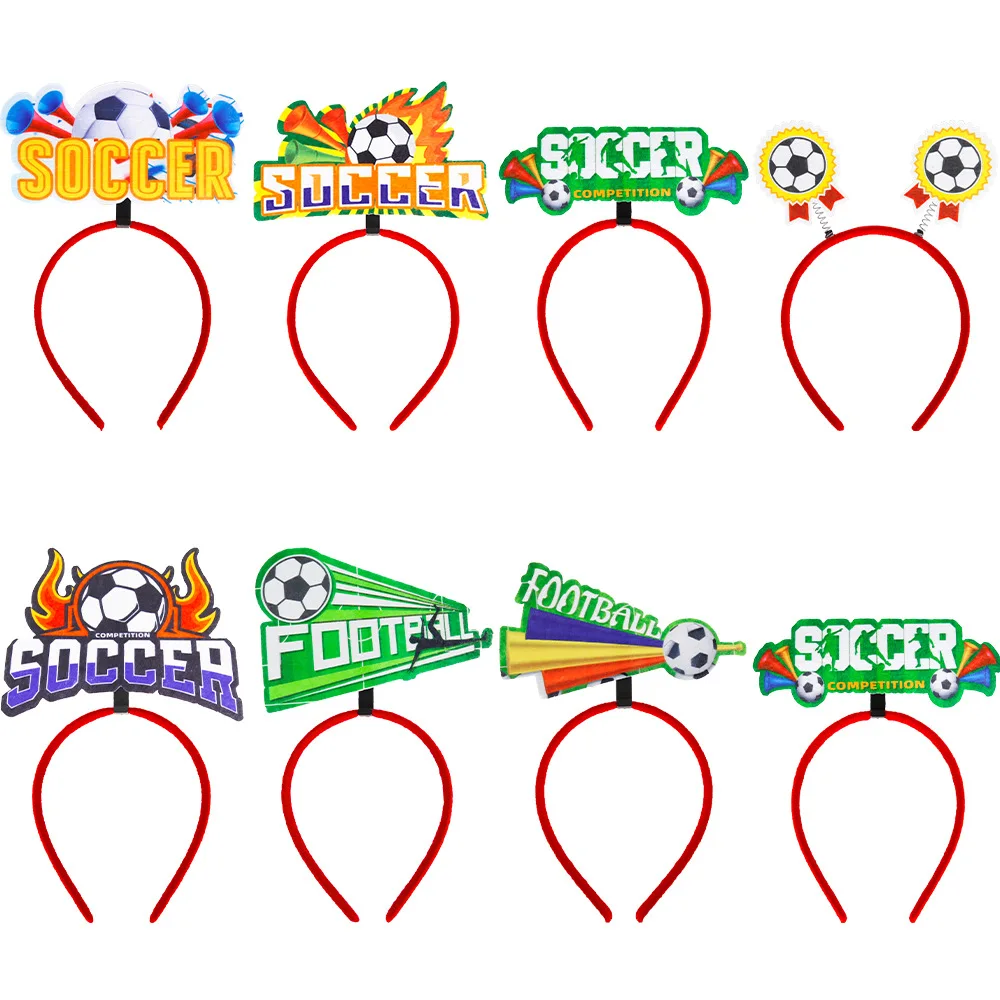 

2023 New Football Fans Decorative Hair Hoops Football Party Dress Props Football Match Photo Headbands Boys Birthday Party Decor