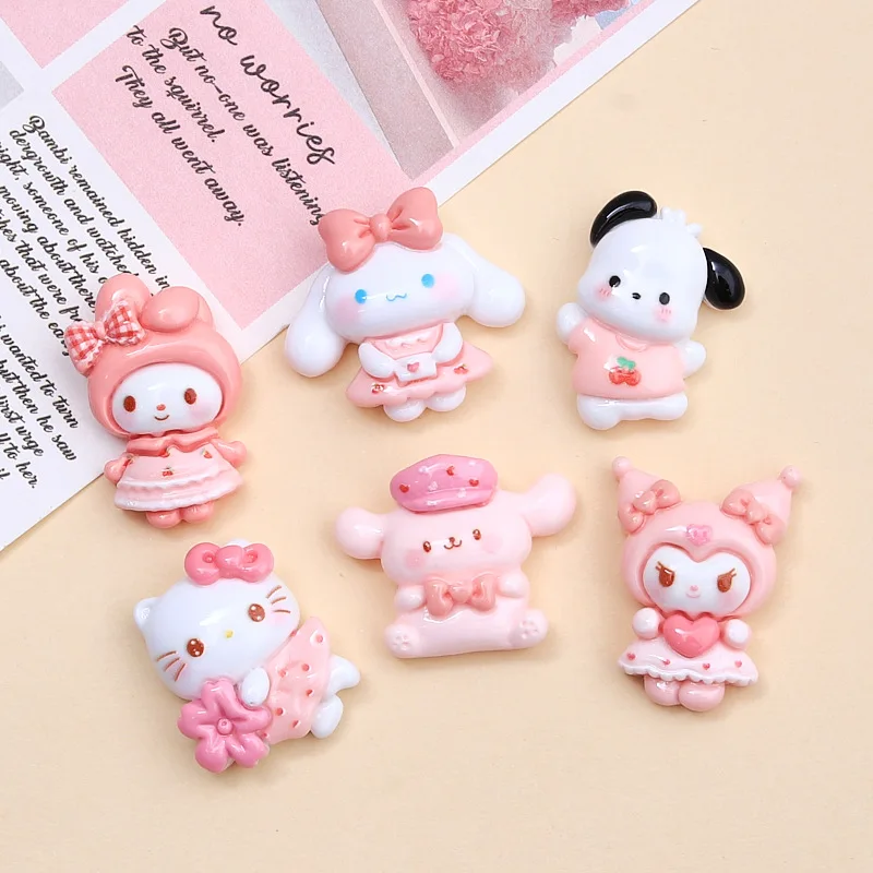 

100 шт. кавайная Мелодия sanrio Мультяшные резиновые аксессуары с плоской задней стороной DIY чехол для телефона заколки для волос ручной работы аксессуары для волос Подвески из смолы