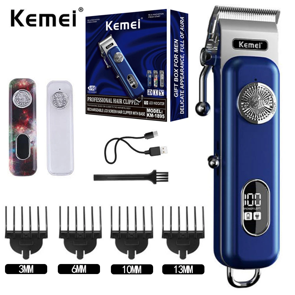 kemei-km-1895-hair-clipper-usb-rechargeable-electric-hair-clipper-adjustable-electric-men's-digital-display-trimmer