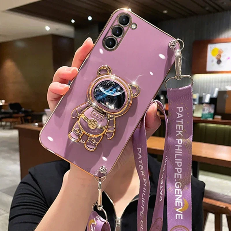 Crossbody الحبل حالة الرمال المتحركة الفضاء الدب قوس لهواوي نوفا 5T Y8P Y6P Y7P Y7A Y6 Y7 Y9 2019 P الذكية Z غطاء ناعم