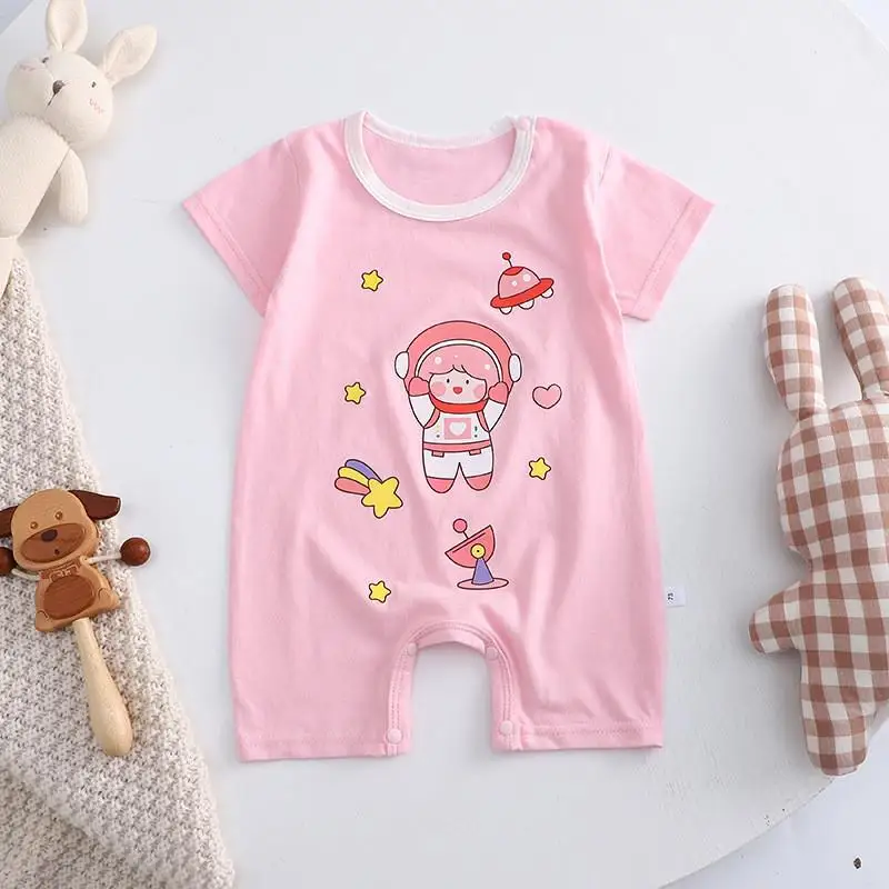 Baby Bodysuits comfotable 0-2year Old Newborn Jumpsuit Summer Clothing Pure Cotton Baby Onesie Printed Cartoon Infant Girl Bodysuits Toddler Rompers Baby Bodysuits are cool Baby Rompers