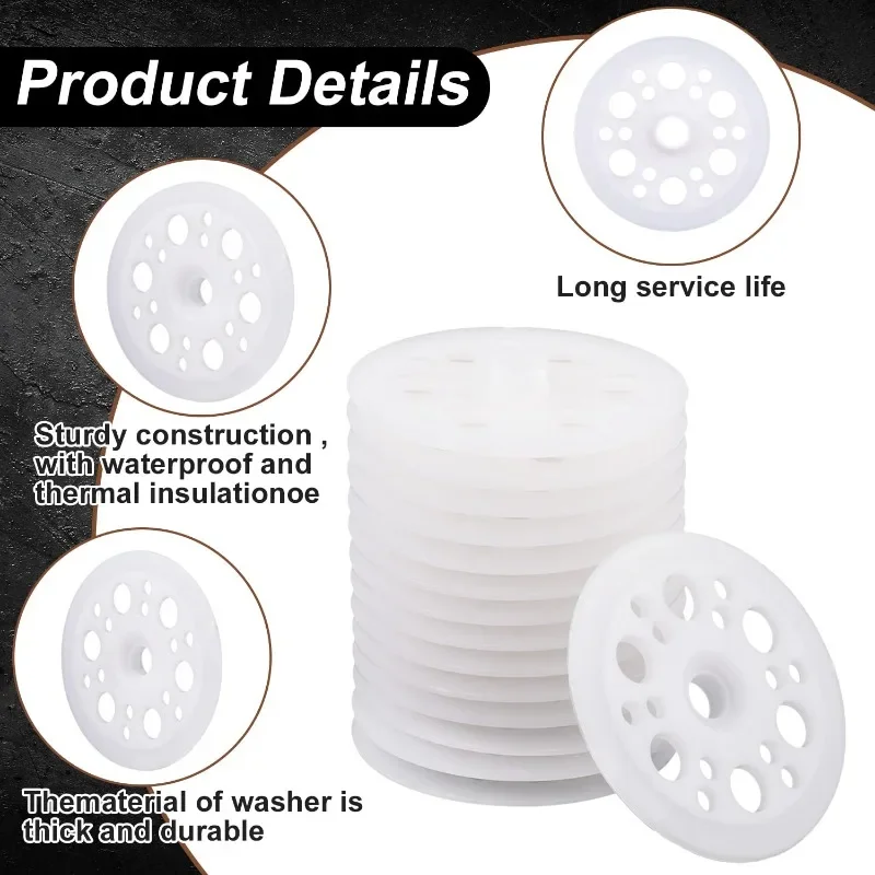 50/100/200pcs 45mm Plastic Flat Washers for Screws Fixing Insulation Panels