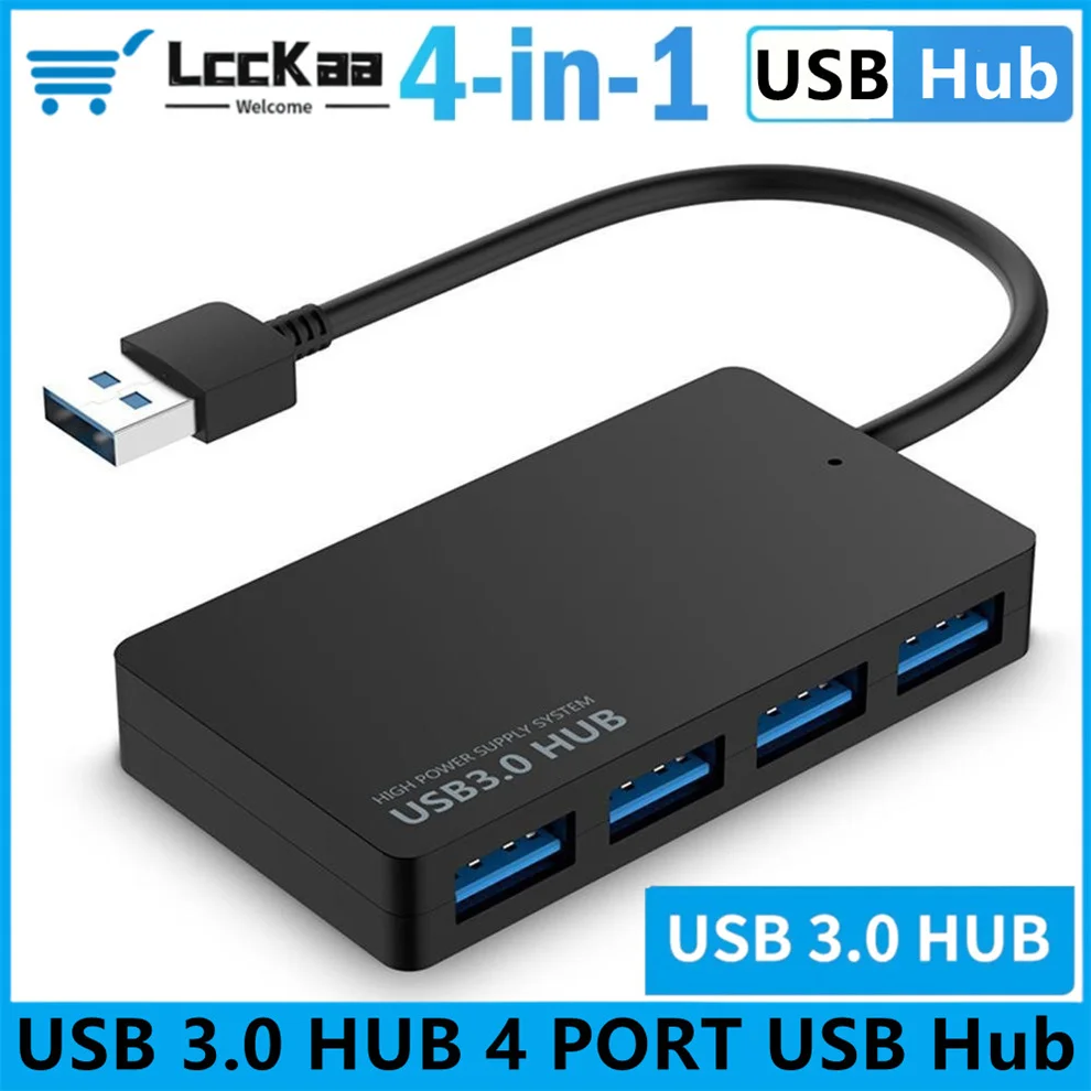 USB 3.0 Hub 4 Port MultiFunction Adapter For PC