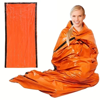Portable Waterproof Emergency Survival Sleeping Bag Outdoor Edc Camping Gear Thermal Sack First Aid Rescue Kit Mylar Blanket 1