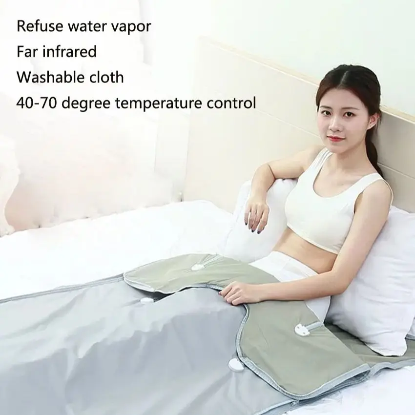 1.8*0.8M far-infrared Sweat steaming blanket Sweat & Detox With temperature controller&remote control&50pcs Disposable bath bag 4