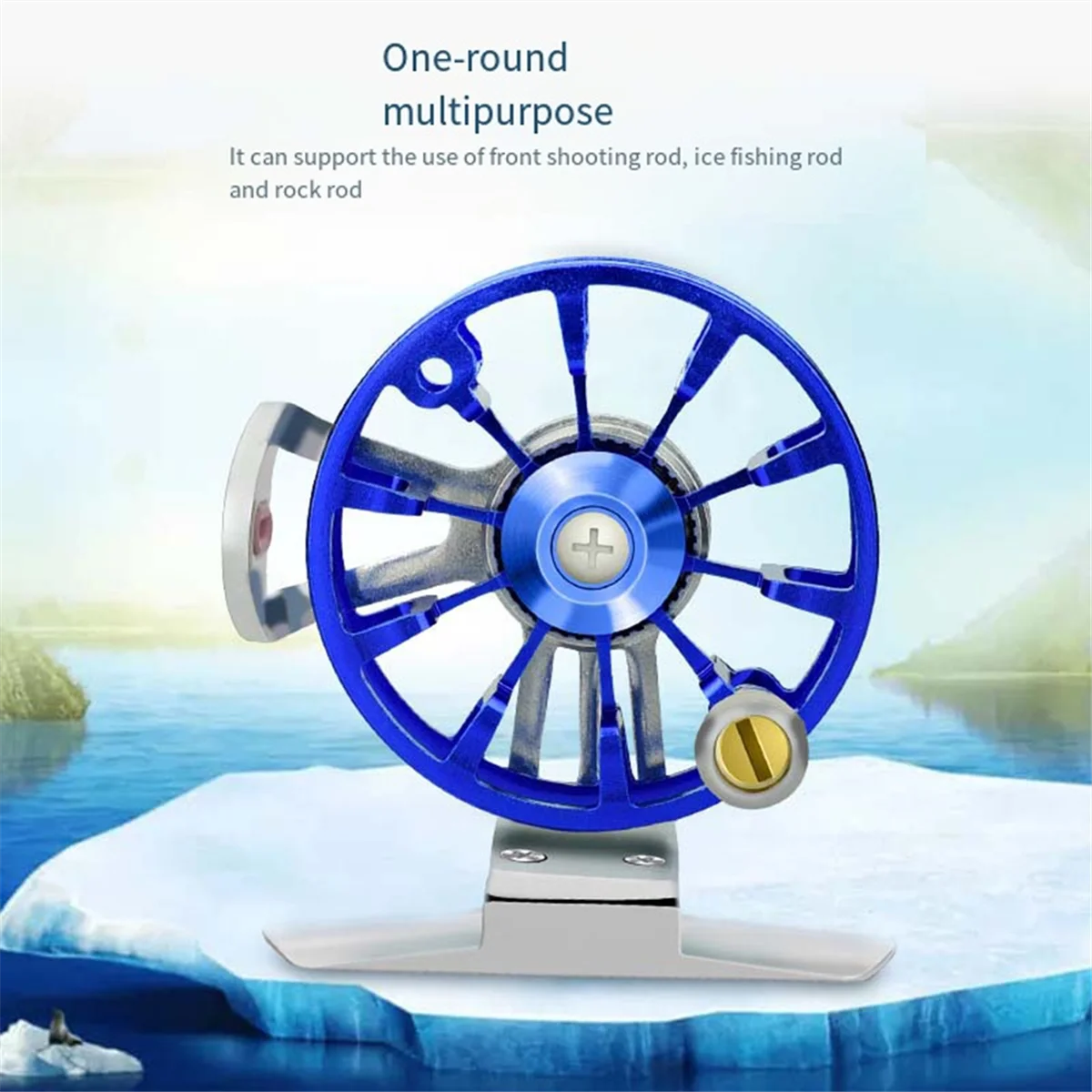 SEMOIC Metal Right Hand Flying Ice Fishing Reel Rock Fishing Hand Rod Front Wheel with One Click Release Switch
