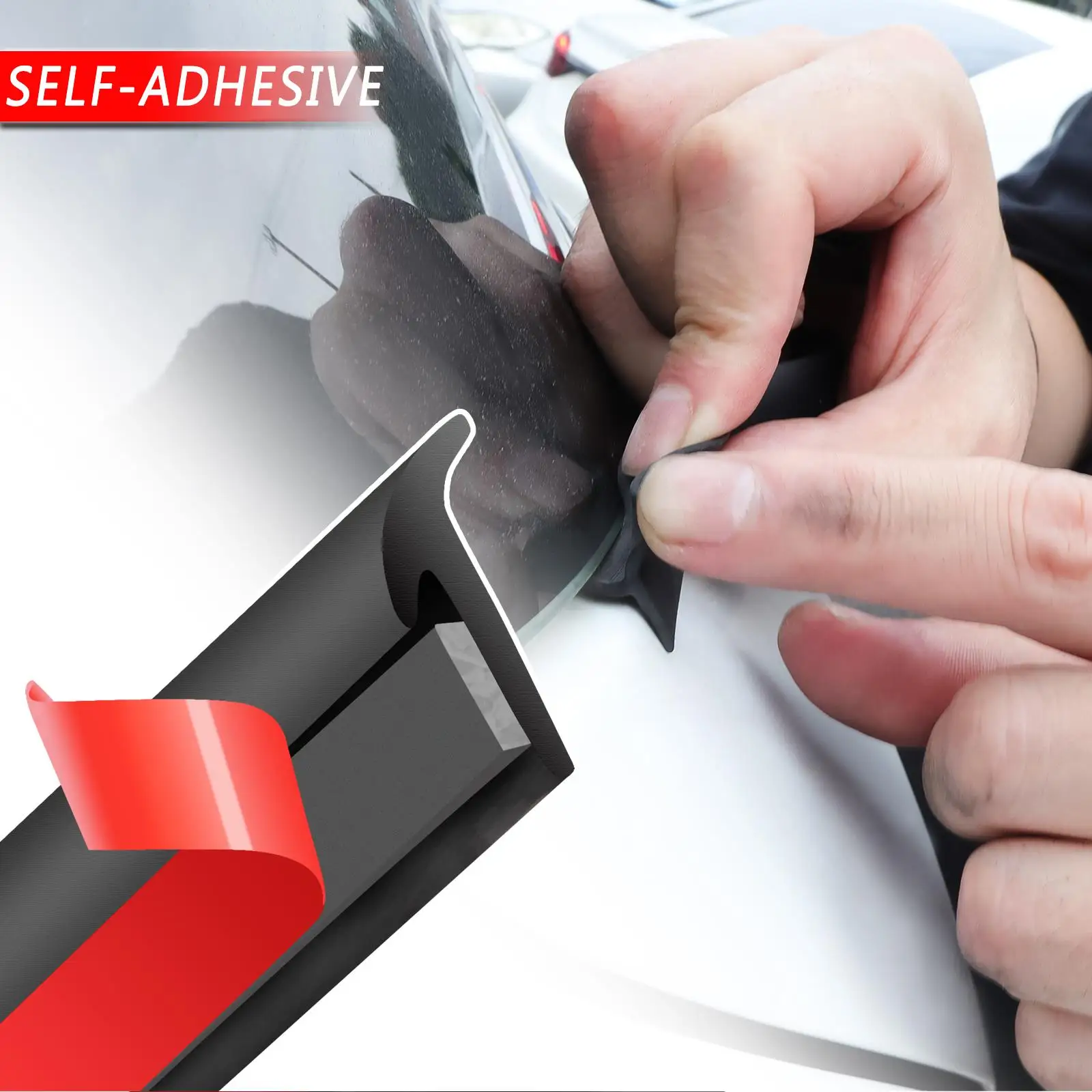 Universal Car Door Rubber Sealing Strip Slanted T-Type Auto Door Seal Sound Insulation Weatherstrip Edge Sealant car door seal strip