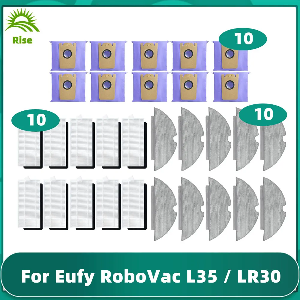 Подходит для роботов-пылесосов Eufy RoboVac L35 Hybrid+ / LR30 Hybrid+ Фильтр ГЕПА Тканевые тряпки Запасная часть Аксессуар