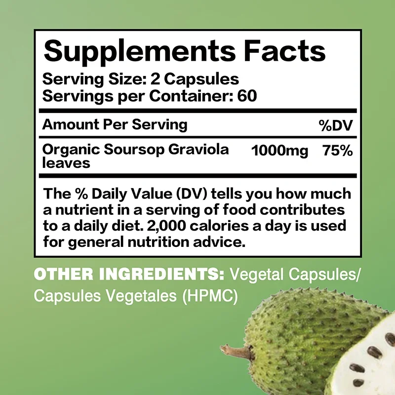 Soursop Graviola-Powerful Antioxidant, Promote Digestion & Cellular Health, Strengthen Immunity soursop supplement