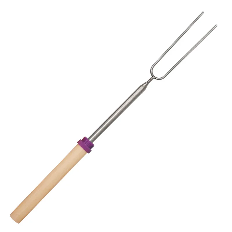 Barbecue Skewers Barbecue Tools Telescoping Barbecue Fork Stainless Steel Double Metal Skewers Roasting Stick Smores Skewer For Hot Dog BBQ Picnic Camping