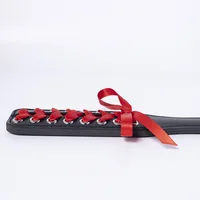 32CM Pu Leather Paddle, Tied bow tie Riding Crop Pu Leather Horse whip,Submissive,Flog Spank Paddle 2
