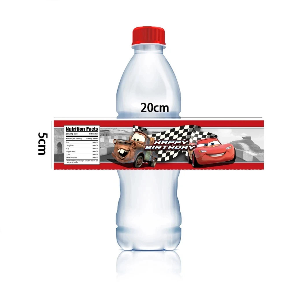 Disney Cars Stickers Kit Water Bottle Labels Sticker Party Supplies Lightning McQueen Boys Girls Baby Shower Birthday Decoration