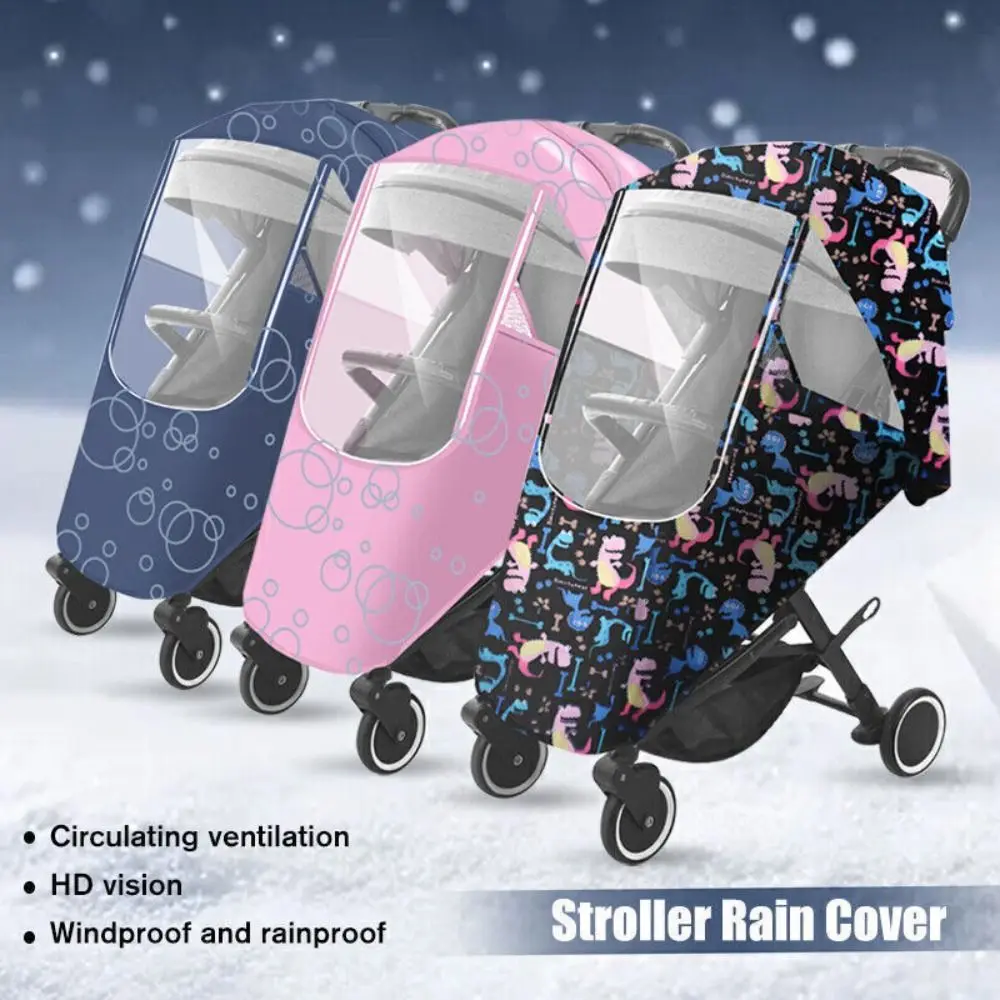 

Waterproof Stroller Rain Cover Stroller Accessories Oxford Cloth Pushchairs Raincoat Winter Thicken Wind Dust Shield