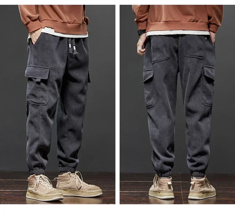 Frühling Herbst Neue Elastische Taille Casual Hosen Männer Stretch Gerade Kordelzug Harem Jogging Hosen Gebunden Füße Hosen Männlich – Detail 6