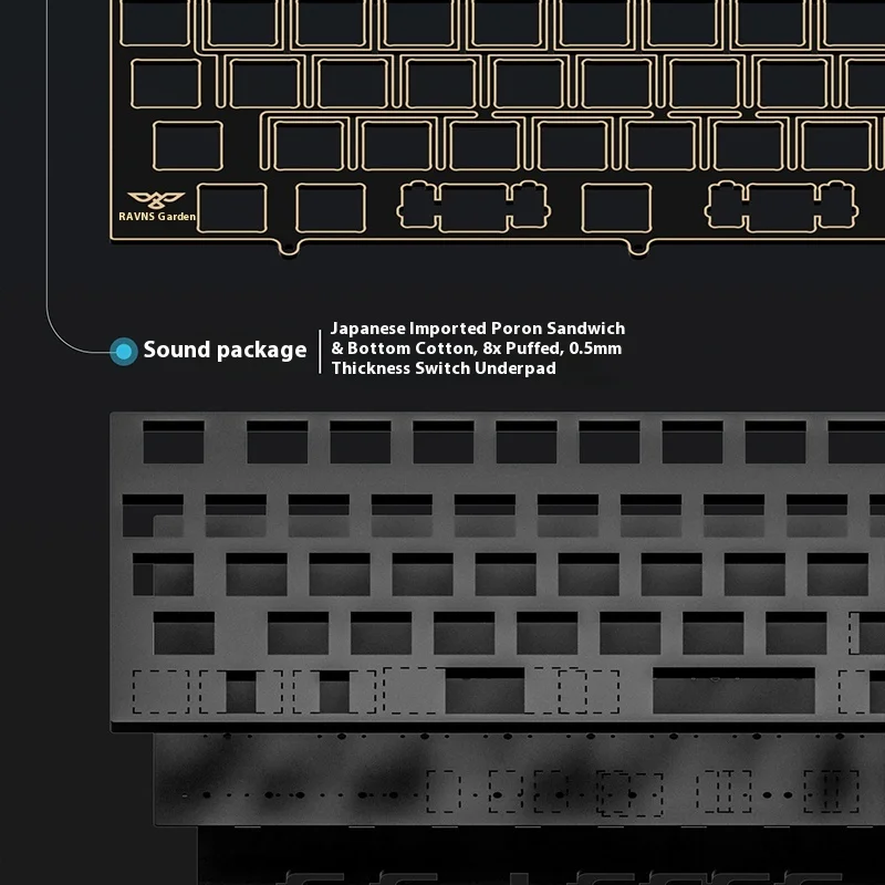Raven50 v2 기계식 키보드 베어본 키트 핫 스와퍼블 FR4 PCB 플레이트 포론 폼 필링 HHBK WKL 6.25u/7u 스페이스바 포함