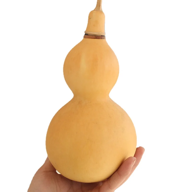 Traditional Chinese Natrual Gourd Good Luck Wu Lou Natual Dry Hu Lu Wooden Cucurbit Fengshui Bagua Hanging Amulet Decent Gift