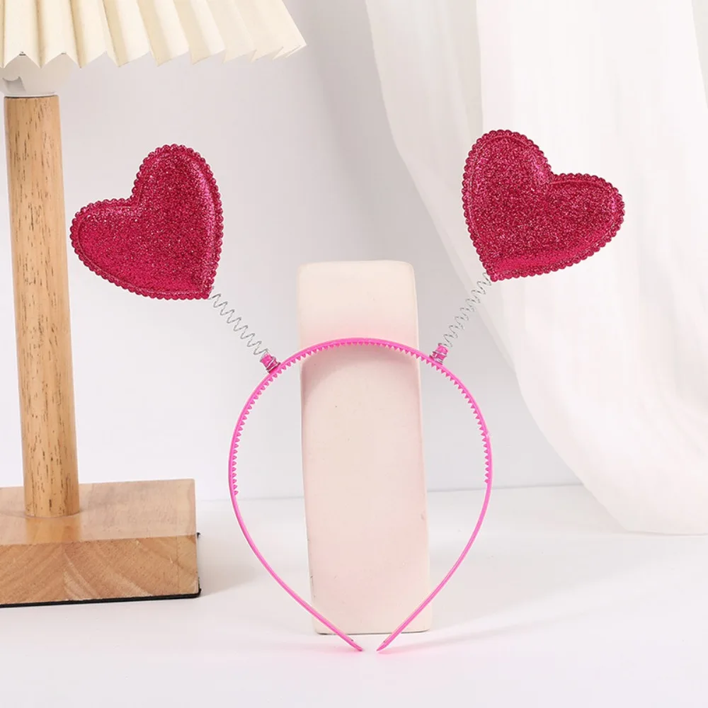 Confetti Hair Hoop Red Love Headband Headband Glasses Love Heart Shaped Headband Red Peach Heart Red Valentines Day Headdress