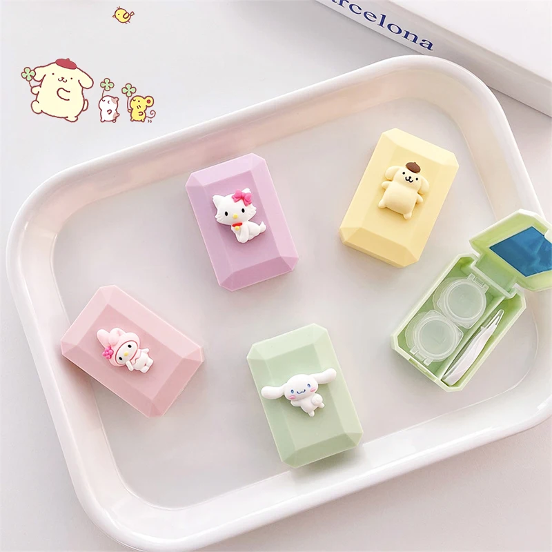 Hello Kittys Contact Lens Case Kawaii Sanrio Anime Kuromi Cute