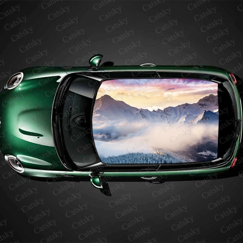 

alpine landscape Car roof sticker wrap racing SUV accessories packaging painting PVC car accessories graphic decals