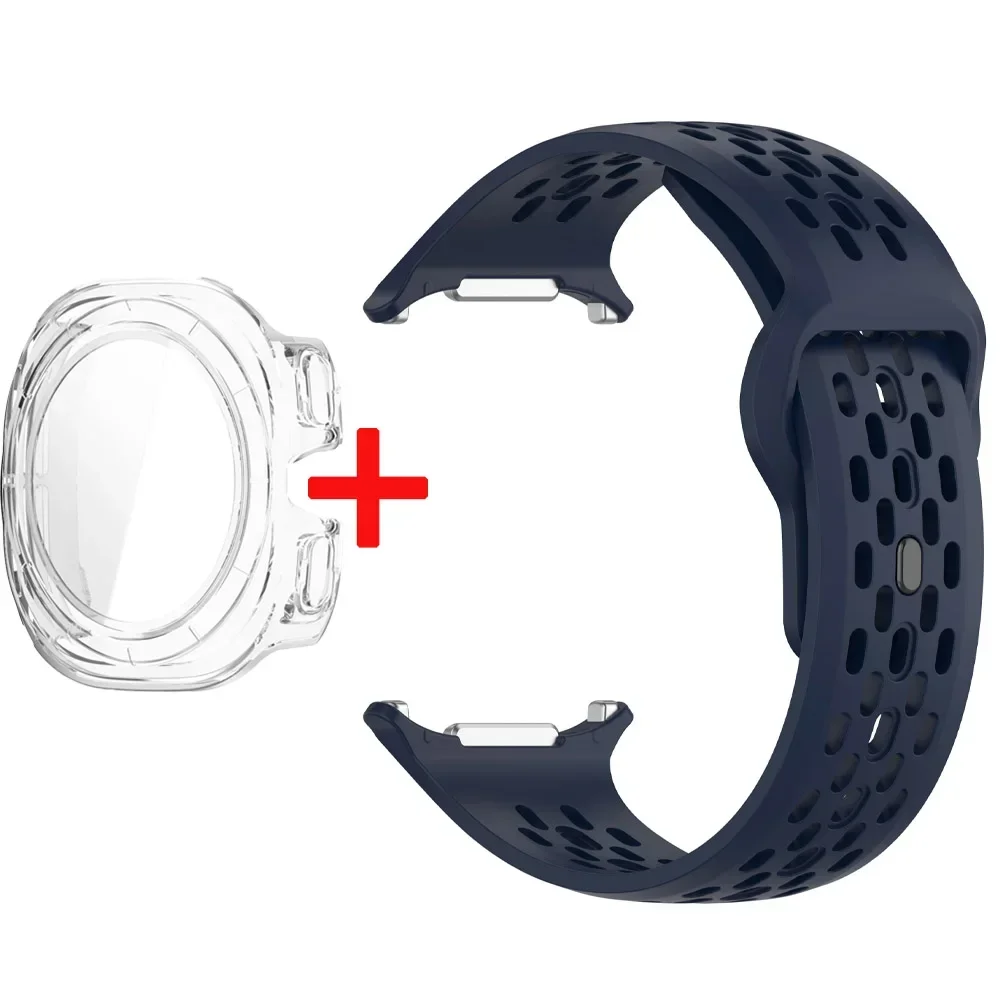 Silicone Sport Watchband with Tempered Glass Cover