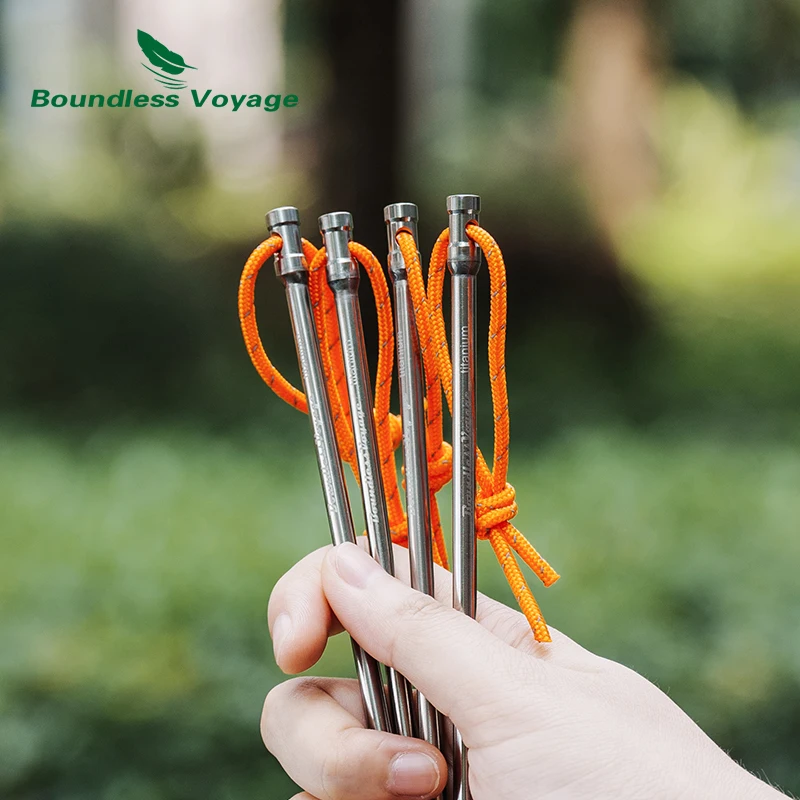Boundless Voyage Titanium Pegs Heavy Duty Outdoor Camping Tent Accessories Tent Stakes Nail Ti4005P