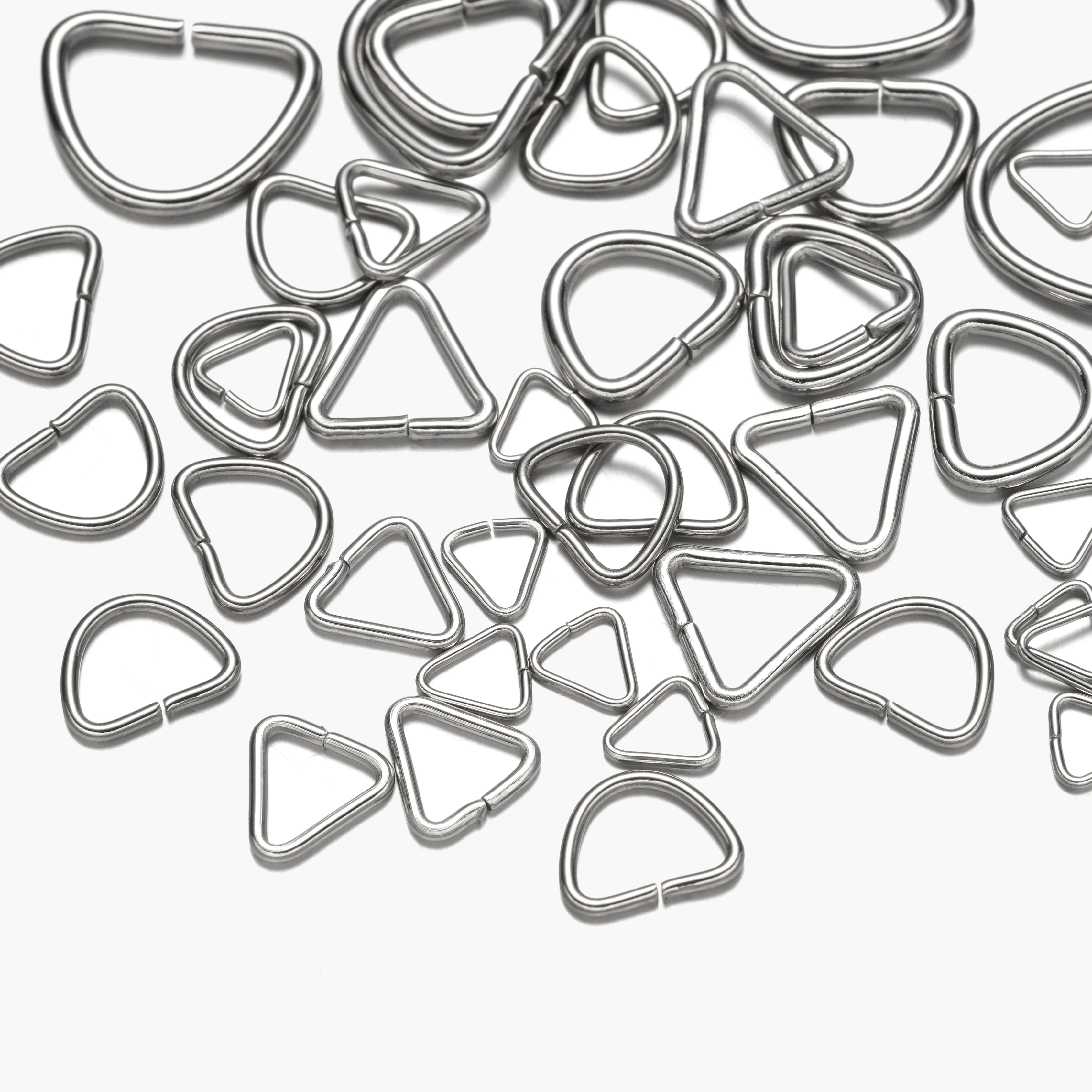 100 Stück Edelstahl Dreieck offene Biegeringe Pinch Clip Bail Connectors Verschluss Haken für DIY Armband Halskette Schmuckzubehör – Detail 4