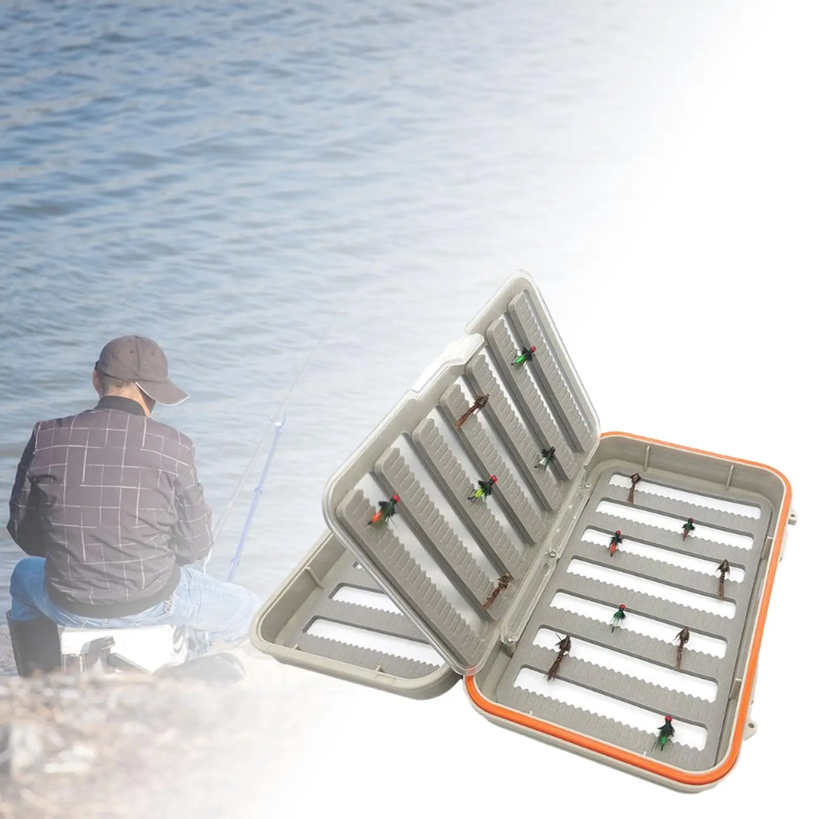 Waterproof Fly Box Organizer Fly Fishing Storage Case for Bass Trout Gear Dry