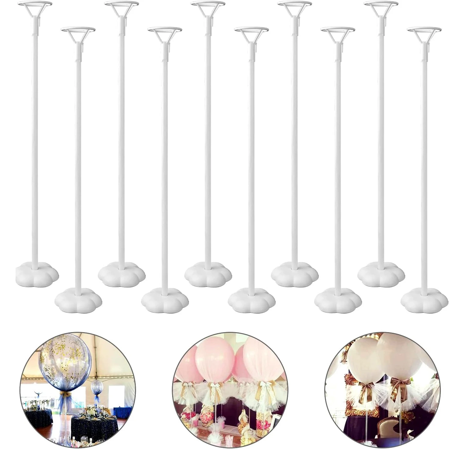 풍선 스틱 브래킷, 베이스 포함, 데스크탑 중앙 장식, 생일 파티, 결혼식, 10 ..