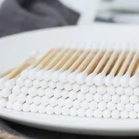 1PC200 Cotton Swabs Bamboo Sticks Kraft Paper Box Cotton Swabs Ear Hollowing Disposable Cotton Swabs 1