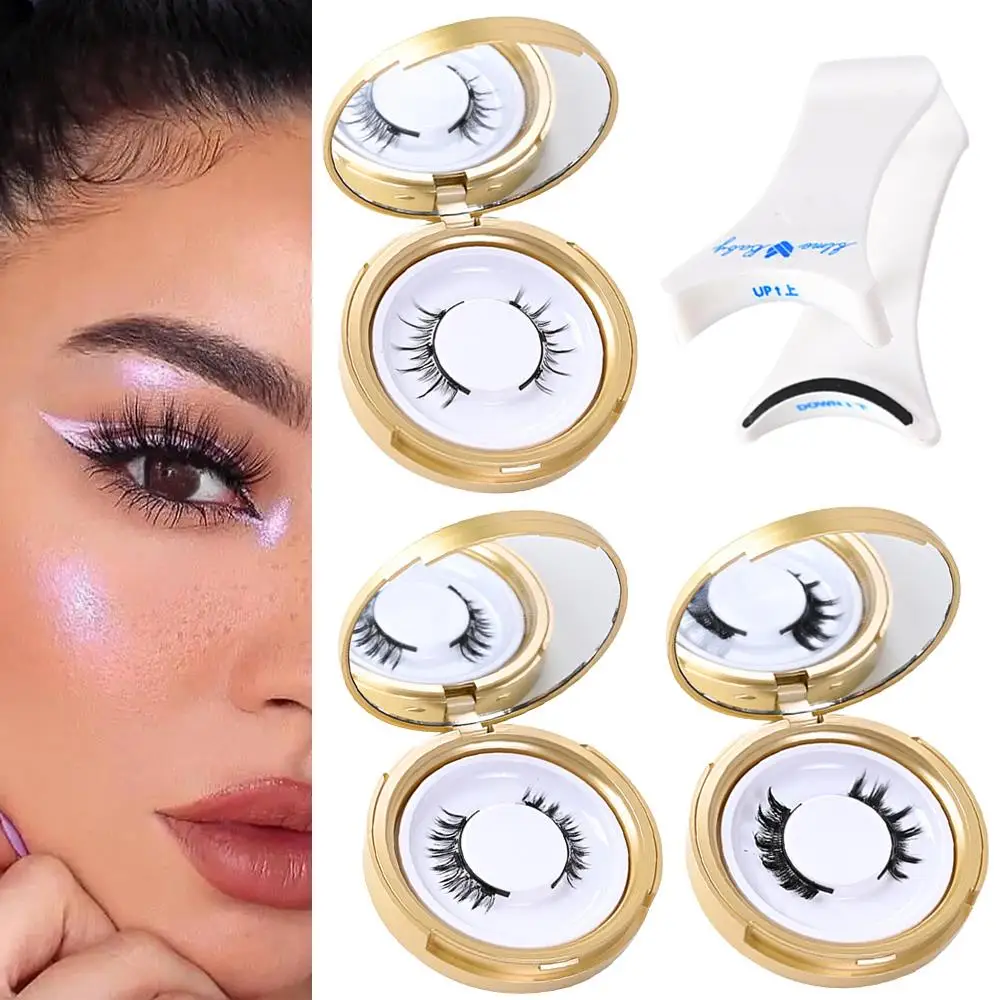 3D Curl Magnetic Eyelashes 1 Pair With Magnets Tweezer Easy To Wear Reusable No Glue Supplies