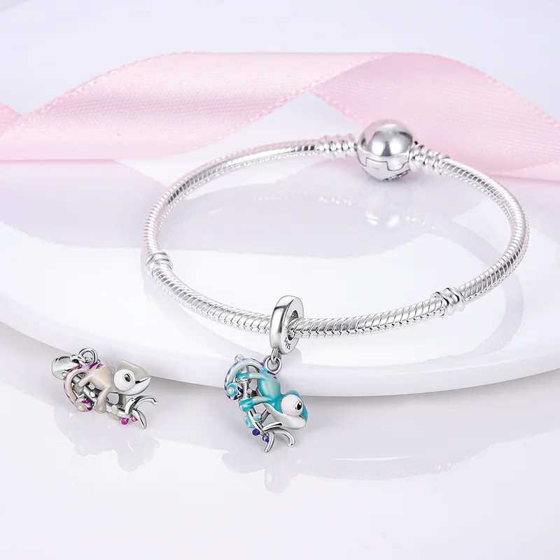 Charms aus 925er-Sterlingsilber mit Baum des Lebens, vierblättriges Kleeblatt, grüne Serie, passend für Qikaola 925 Original-Armbänder, DIY-Schmuckherstellung – Detail 24