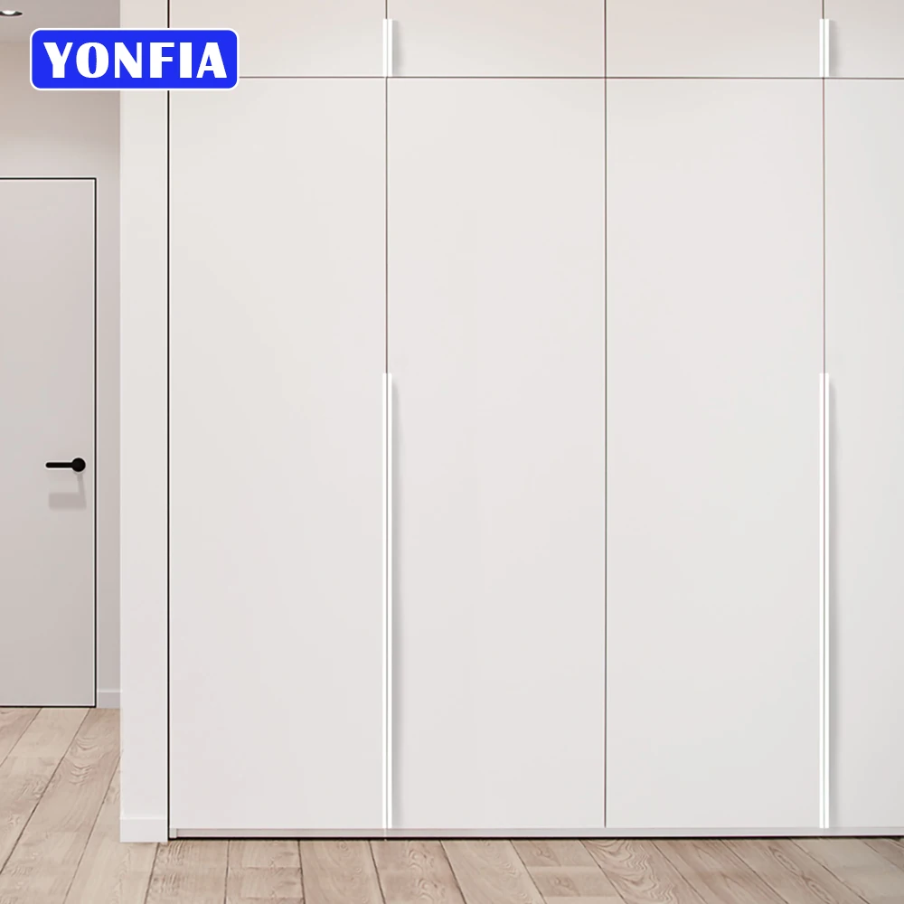 YONFIA-3699S 흰색 긴 알루미늄 숨겨진 가구, 옷장, 캐비닛, 서랍 손잡이, 숨겨진 가구, 옷장, 문 손잡이
