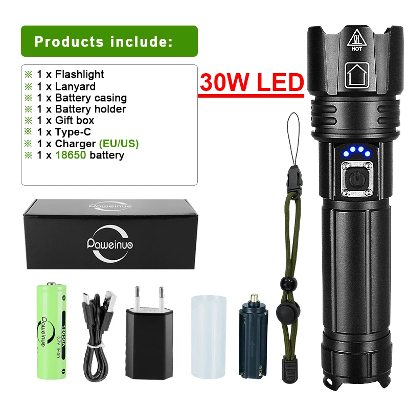 LAMPE DE POCHE projecteur puissante 1500M Portable YD-9000LED , lampe torche  Rechargeable, forte lumière, étanche, lumière d'urgence