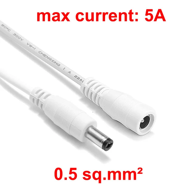 DC Power Kabel 22/20AWG 5,5mm x 2,1mm Verlängerung Kabel 1M/2M/3M/5M/10M  Männlich Zu Weiblich DC Kabel Für CCTV Sicherheit Kameras LED Streifen