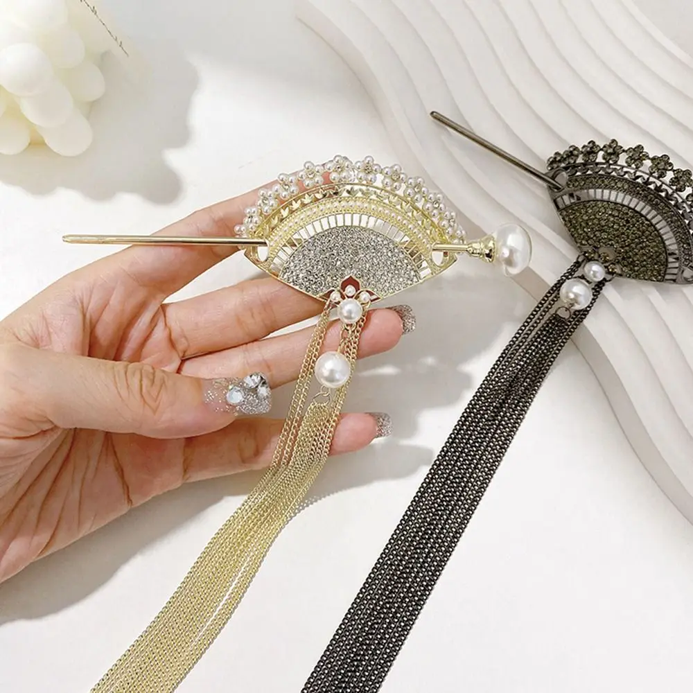 

Diamond For Ladies Headwear For Male Ponytail Holder Korean Style Hairpins Fan Hair Stick Hair Fork Hair Accessories