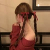 Autumn Winter Knitted Knot Hair Clip Bangs Clip Double Tail Bow Ribbon Hair Card Cute Girl Hair Accories