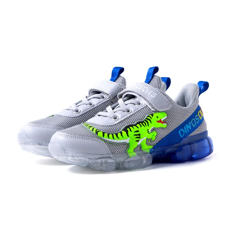 EXDINO T-REX LED 2-9Y Boys Spring Autumn Mesh Tennis Shoes Glowing Children's Kids Flashing Jelly Sole Light Up Casual Sneakers 5