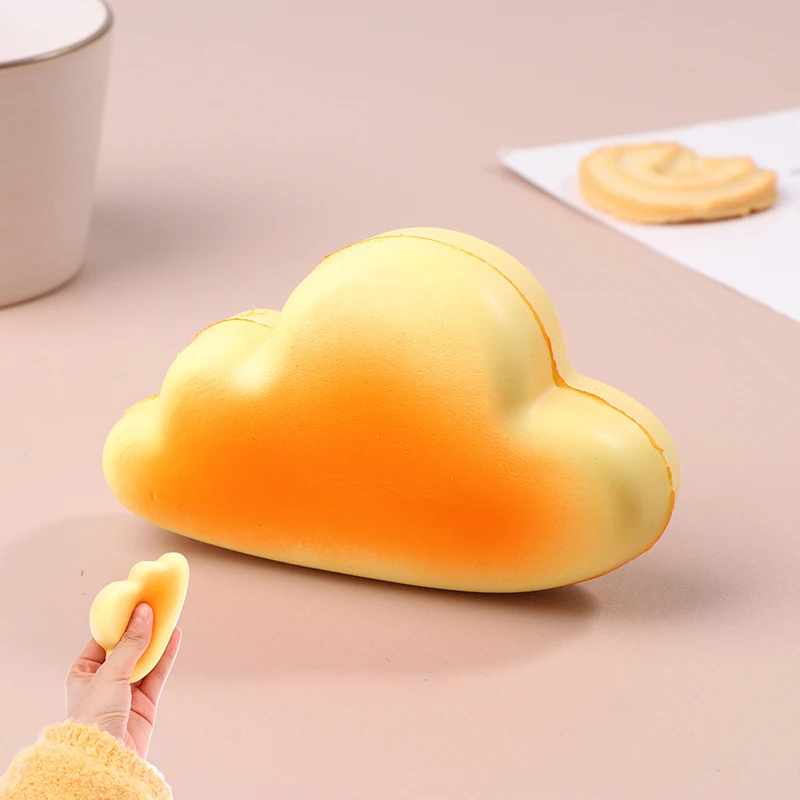 

Caramel Color Cloud Bread Slow Rebound Pinch Music Decompression Vent Toy Squeeze Toy Simulated Bread Decompression Toy