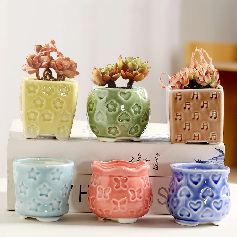 Mini Succulent Plant Pots Ceramic Tabletop Planter Ceramic Bonsai