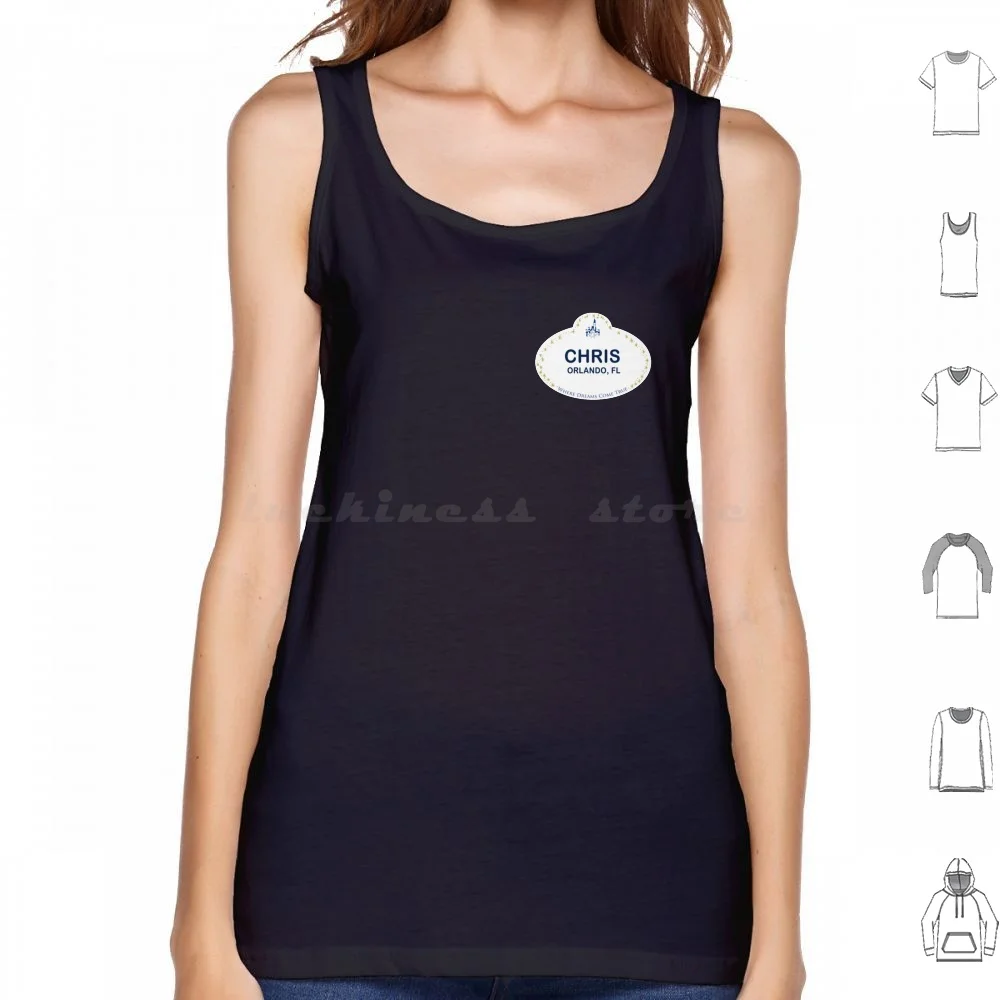 Chris Da Orlando Canotte Gilet Senza Maniche Walt World Chris Da Orlando Orlando World Walt Name Tag Parks Magic Kingdom