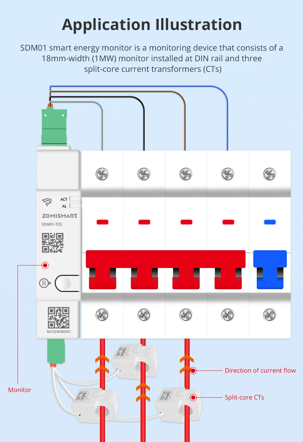 120A Zigbee Din-rail Energy Meter Bidirectional Monitoring Solar PV System 3 Pha