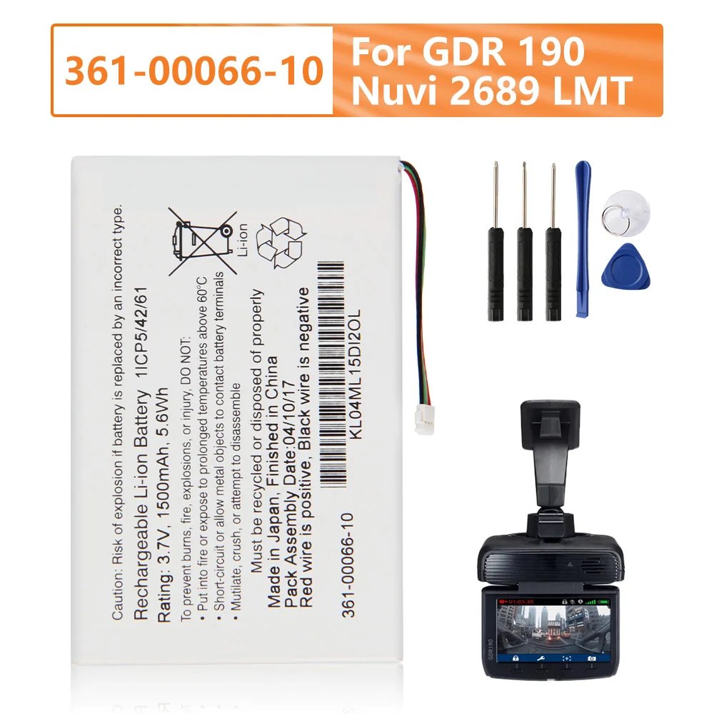 Replacement Battery 3610006610 For Garmin Gdr 190 Nuvi 2689 Lmt Car