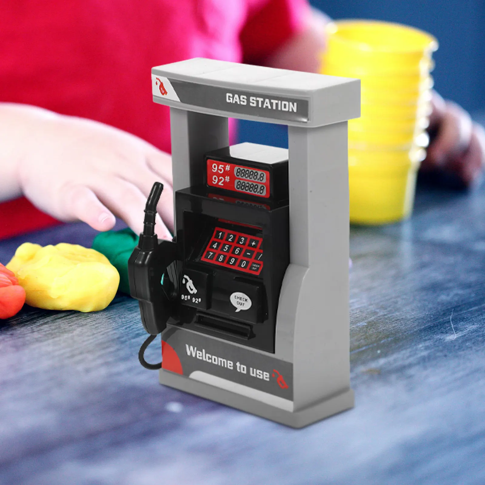1세트 주유소 시뮬레이션 플레이 세트 현실적인 디자인 어린이 창의적 인터랙티..