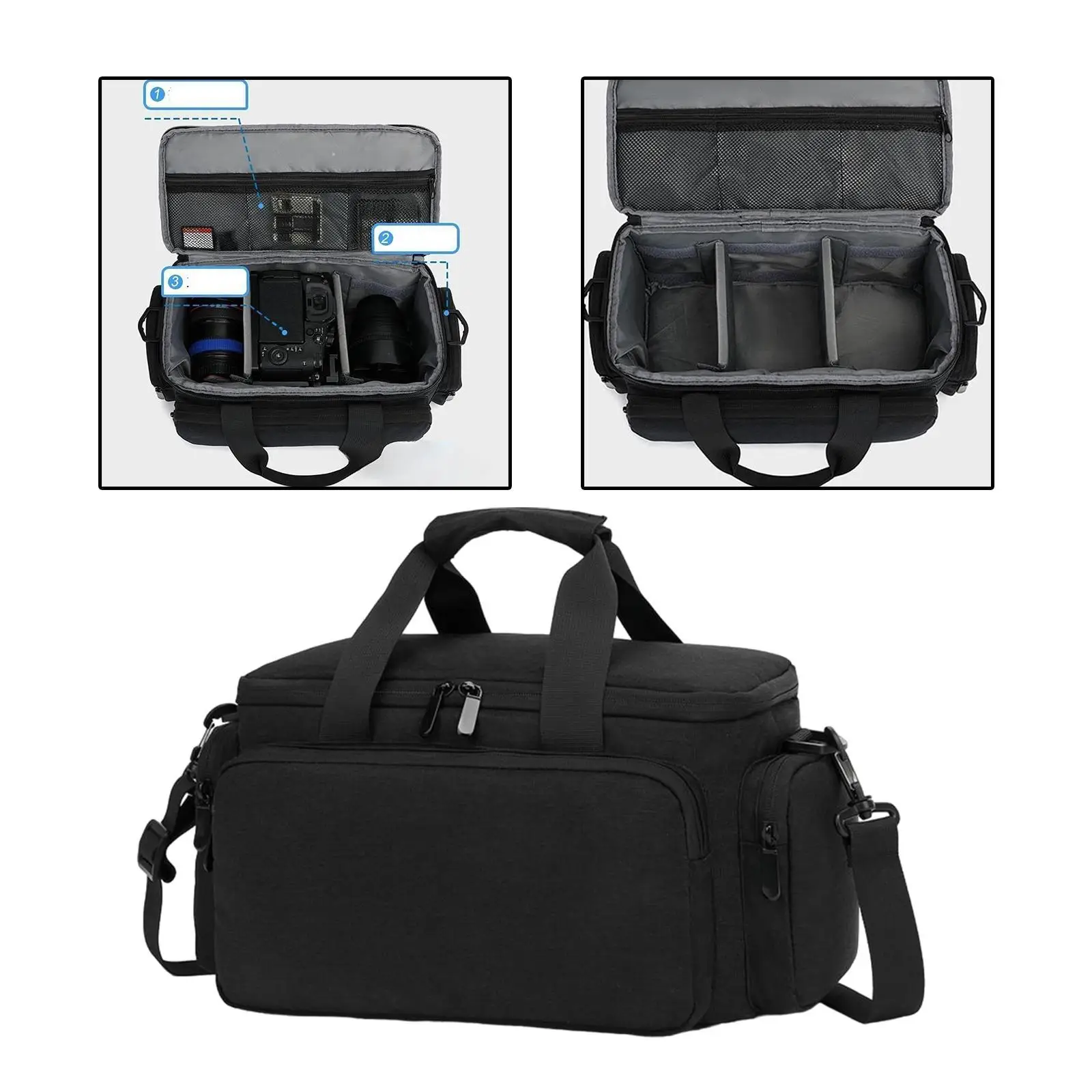 Portable Camera Storage Bag Large Capacity Nylon Professional Camera Equipment Bag for Slr Cameras DSLR Cameras Lens Accessories