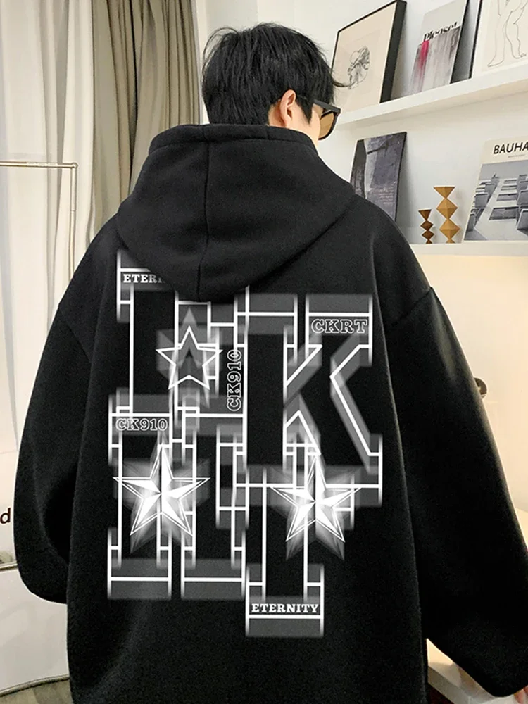 thumbnail image 1 of Sudadera con capucha de gran tamaño para hombre, suéter con letras estampadas de Hip Hop, ropa de calle Y2K, Otoño, 2024, 1 of 5