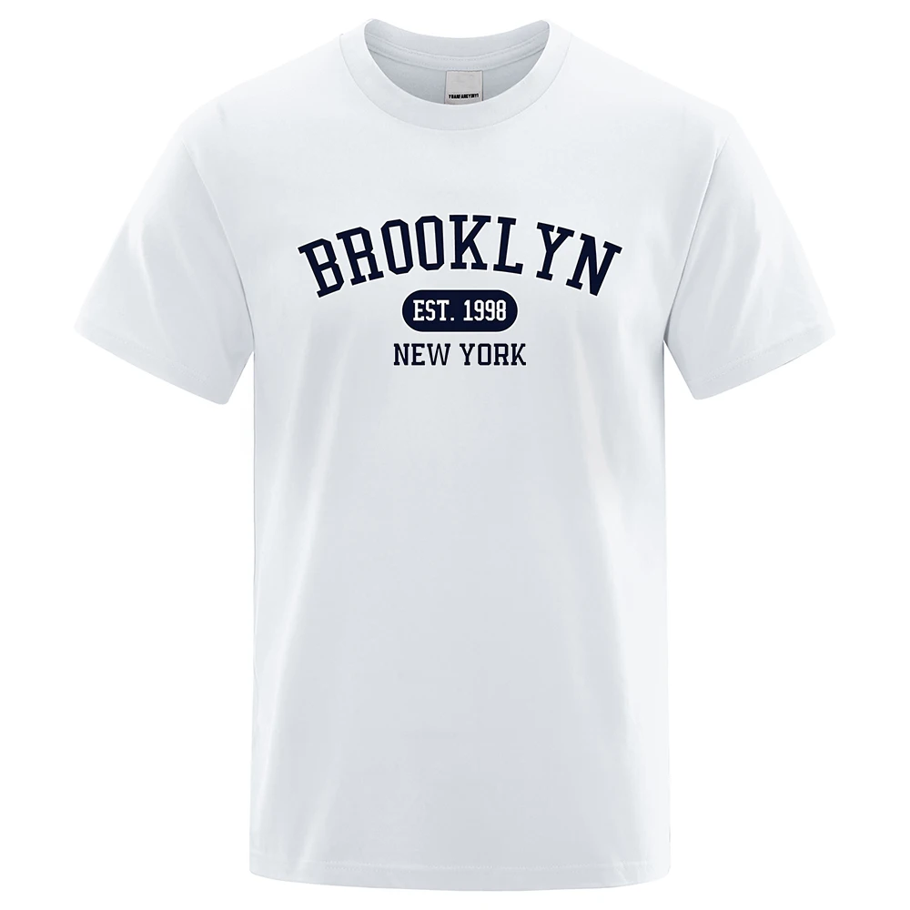 Brooklyn Est.1998 New York Letter Print T Shirts Man Women