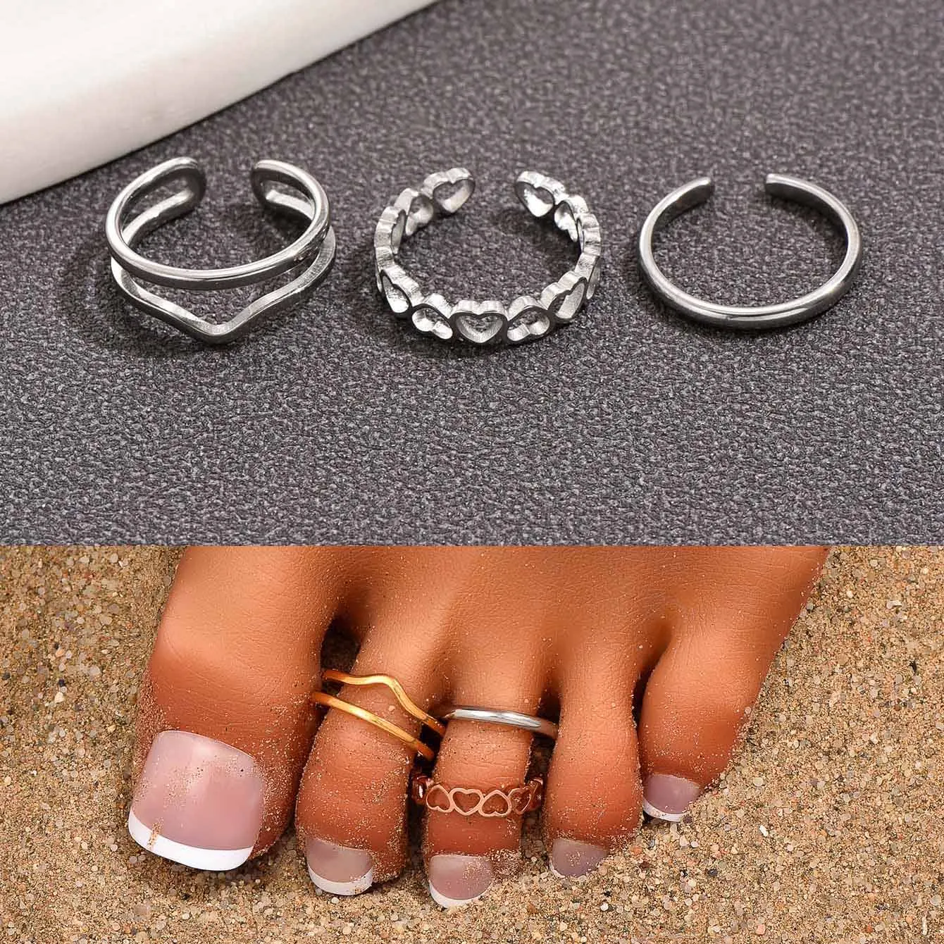 Buy Eloish Sterling Silver Pair of Beautiful Toe Rings Pair. Pretty Design  Plain Online at Best Prices in India - JioMart.